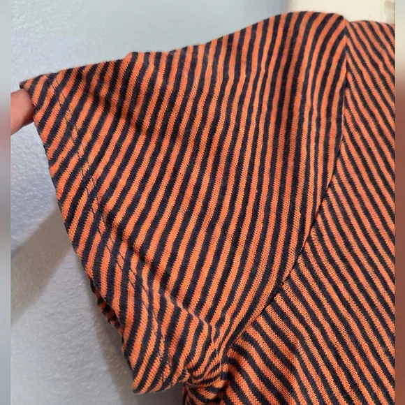 Women's Brooks Brothers Terracotta Orange & Navy Blue T Shirt, Size S - Picture 8 of 14